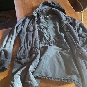LOFT Charcoal Utility Jacket with Hood